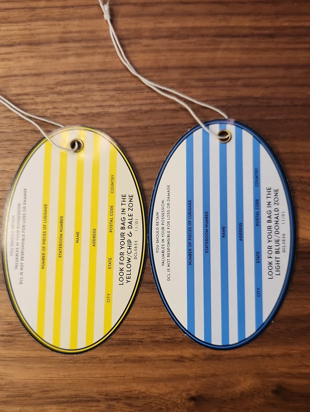 Vintage 1999-2001 Disney Cruise Line Luggage Tags - Set of 11